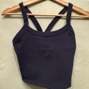 FP Movement by Free People Blue Cropped Camisole Fitted Sleeveless
